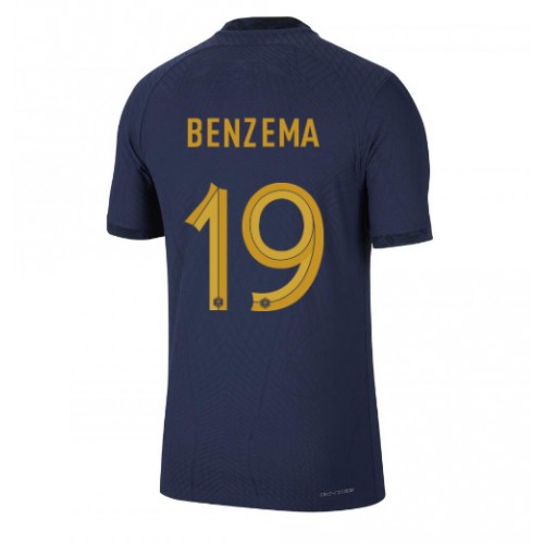 France Karim Benzema #19 Replica Home Shirt World Cup 2022 Short Sleeve